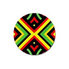 Reggae Vintage Geometric Vibrations Magnet 3  (round) by beautyskulls