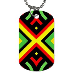 Reggae Vintage Geometric Vibrations Dog Tag (one Side)