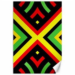 Reggae Vintage Geometric Vibrations Canvas 24  X 36  by beautyskulls