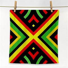 Reggae Vintage Geometric Vibrations Face Towel by beautyskulls