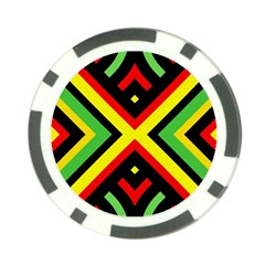 Reggae Vintage Geometric Vibrations Poker Chip Card Guard (10 Pack) by beautyskulls