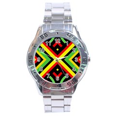 Reggae Vintage Geometric Vibrations Stainless Steel Analogue Watch by beautyskulls