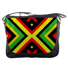 Reggae Vintage Geometric Vibrations Messenger Bag by beautyskulls