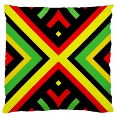 Reggae Vintage Geometric Vibrations Large Cushion Case (two Sides) by beautyskulls