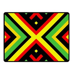 Reggae Vintage Geometric Vibrations Double Sided Fleece Blanket (small)  by beautyskulls