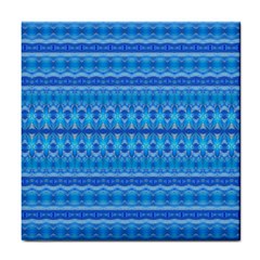 Stunning Luminous Blue Micropattern Magic Tile Coasters by beautyskulls