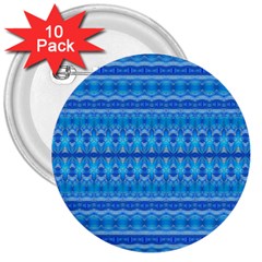 Stunning Luminous Blue Micropattern Magic 3  Buttons (10 Pack)  by beautyskulls