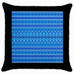 Stunning Luminous Blue Micropattern Magic Throw Pillow Case (black) by beautyskulls