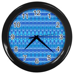 Stunning Luminous Blue Micropattern Magic Wall Clock (black) by beautyskulls