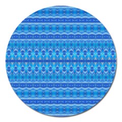 Stunning Luminous Blue Micropattern Magic Magnet 5  (round) by beautyskulls