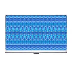 Stunning Luminous Blue Micropattern Magic Business Card Holder by beautyskulls