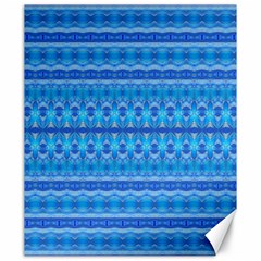 Stunning Luminous Blue Micropattern Magic Canvas 20  X 24 