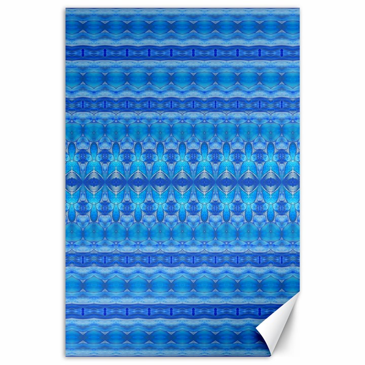 Stunning Luminous Blue Micropattern Magic Canvas 24  x 36 