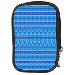 Stunning Luminous Blue Micropattern Magic Compact Camera Leather Case by beautyskulls