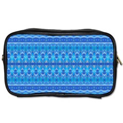 Stunning Luminous Blue Micropattern Magic Toiletries Bag (two Sides) by beautyskulls