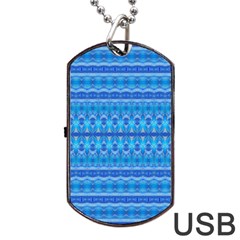 Stunning Luminous Blue Micropattern Magic Dog Tag Usb Flash (one Side) by beautyskulls