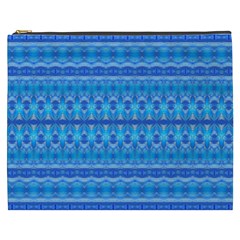 Stunning Luminous Blue Micropattern Magic Cosmetic Bag (xxxl)