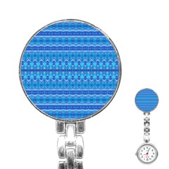 Stunning Luminous Blue Micropattern Magic Stainless Steel Nurses Watch by beautyskulls