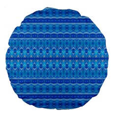 Stunning Luminous Blue Micropattern Magic Large 18  Premium Flano Round Cushions by beautyskulls