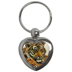 Tiger Cub  Key Chains (heart)  by ArtByThree