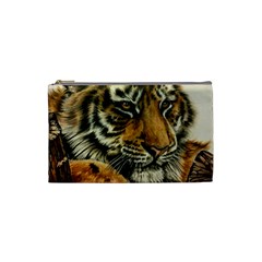 Tiger Cub  Cosmetic Bag (small) by ArtByThree