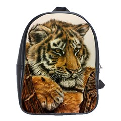 Tiger Cub  School Bag (large) by ArtByThree