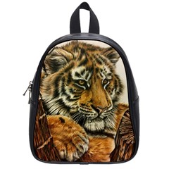 Tiger Cub  School Bag (small) by ArtByThree