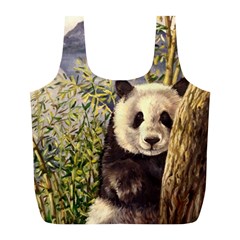 Panda Full Print Recycle Bag (l) by ArtByThree