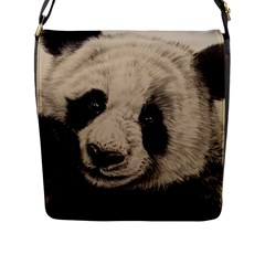 Giant Panda Flap Closure Messenger Bag (l) by ArtByThree