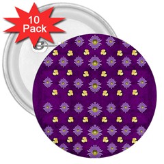 A Feel Of Flowers In Beautiful Air 3  Buttons (10 Pack)  by pepitasart