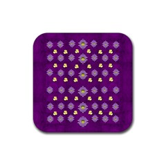 A Feel Of Flowers In Beautiful Air Rubber Coaster (square) 