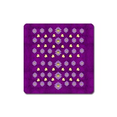 A Feel Of Flowers In Beautiful Air Square Magnet by pepitasart