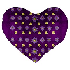 A Feel Of Flowers In Beautiful Air Large 19  Premium Heart Shape Cushions by pepitasart