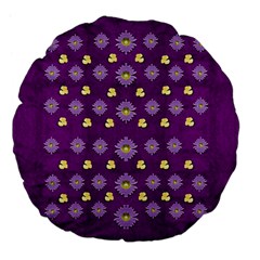 A Feel Of Flowers In Beautiful Air Large 18  Premium Flano Round Cushions by pepitasart