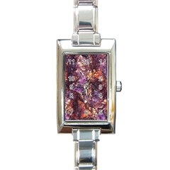 Colorful Rusty Abstract Print Rectangle Italian Charm Watch by dflcprintsclothing