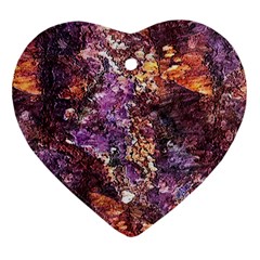 Colorful Rusty Abstract Print Ornament (heart) by dflcprintsclothing