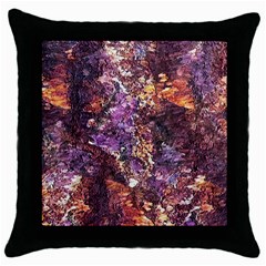 Colorful Rusty Abstract Print Throw Pillow Case (black) by dflcprintsclothing