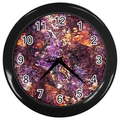 Colorful Rusty Abstract Print Wall Clock (black) by dflcprintsclothing