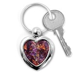 Colorful Rusty Abstract Print Key Chains (Heart)  Front