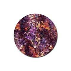 Colorful Rusty Abstract Print Rubber Coaster (round) 