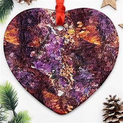 Colorful Rusty Abstract Print Heart Ornament (two Sides) by dflcprintsclothing