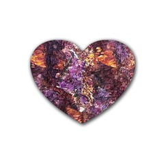 Colorful Rusty Abstract Print Heart Coaster (4 Pack)  by dflcprintsclothing