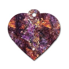 Colorful Rusty Abstract Print Dog Tag Heart (one Side) by dflcprintsclothing