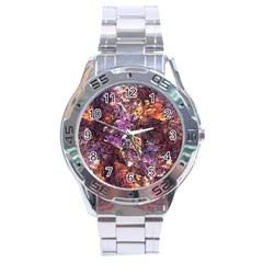 Colorful Rusty Abstract Print Stainless Steel Analogue Watch