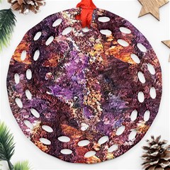 Colorful Rusty Abstract Print Round Filigree Ornament (two Sides)