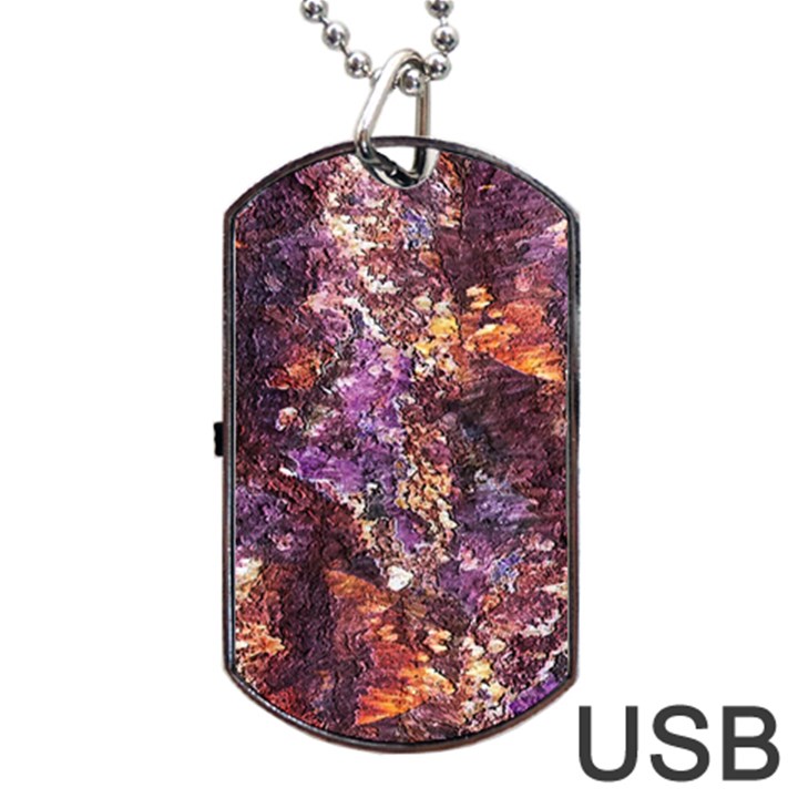 Colorful Rusty Abstract Print Dog Tag USB Flash (Two Sides)