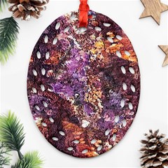 Colorful Rusty Abstract Print Ornament (oval Filigree)