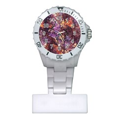 Colorful Rusty Abstract Print Plastic Nurses Watch