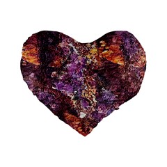 Colorful Rusty Abstract Print Standard 16  Premium Flano Heart Shape Cushions