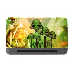 Awesome Funny Mushroom Skulls With Roses And Fire Memory Card Reader With Cf by FantasyWorld7